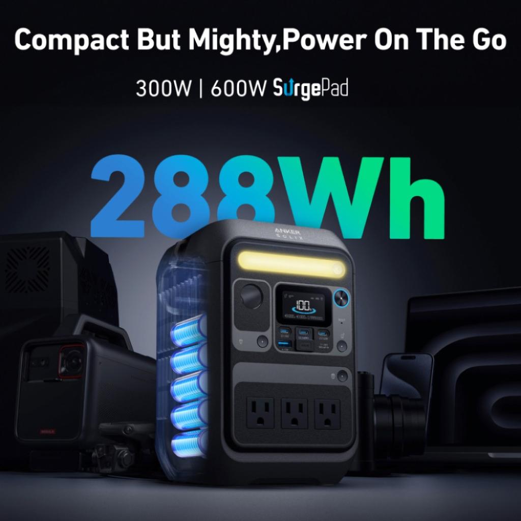 Estación de Energia Portatil Anker Solix C300X 300W Potencia 288Wh Capacidad_5