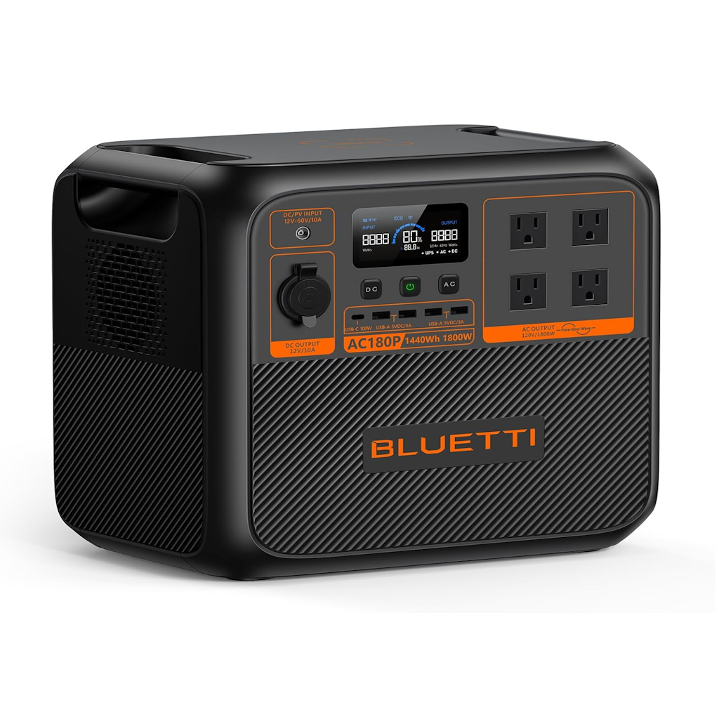 Estación de Energia Portatil Bluetti AC180P 1800W Potencia 1440Wh Capacidad_4