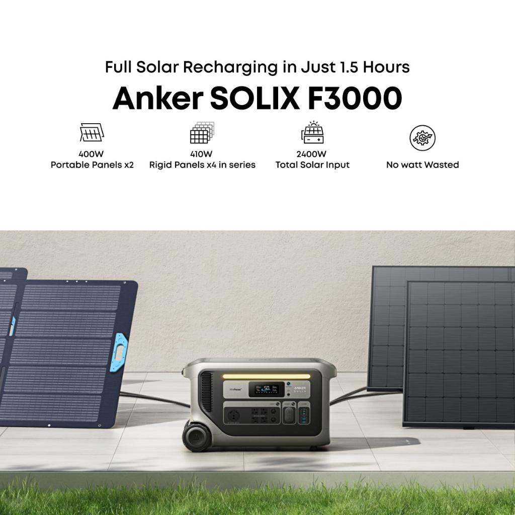 Estación de Energia Portatil Anker Solix F3000X 3600W Potencia 3072Wh Capacidad_8
