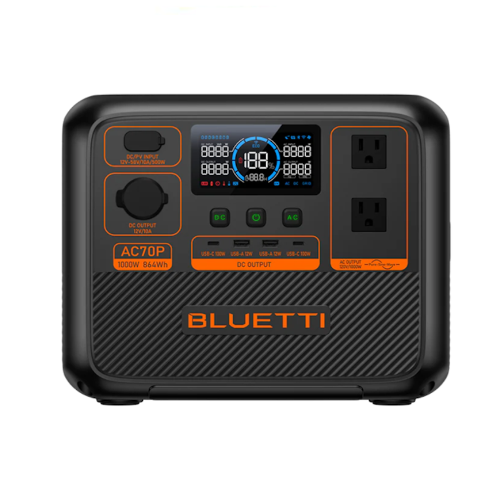 Estación De Energia Portatil Bluetti AC70P 1000W Potencia 864Wh Capacidad_1