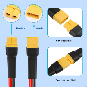 Cable Extensión de Panel Solar EcoFlow XT60 a XT60 4.5 Mts_2