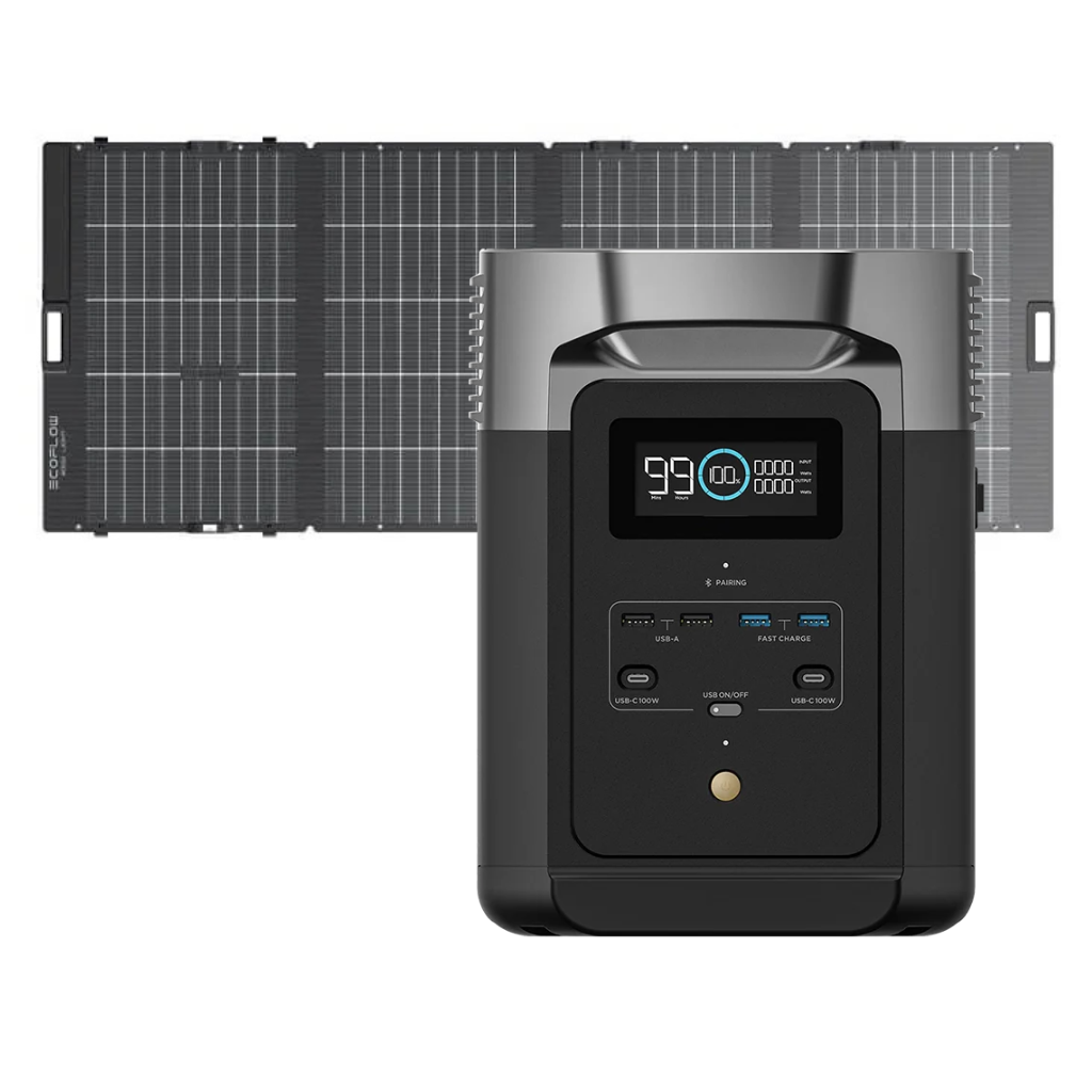 Kit Solar Portátil EcoFlow DELTA 2 MAX 2400W + Panel Solar Bifacial 400 W - Bluetti Oficial Colombia | WattsOn