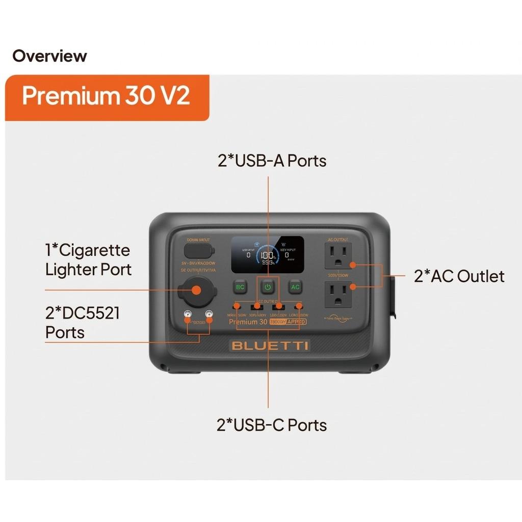 Estación de Energía Portátil Bluetti Premium 30 V2 600W 320Wh_7